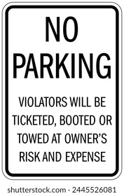 Auto boot warning sign unauthorized vehicles booted