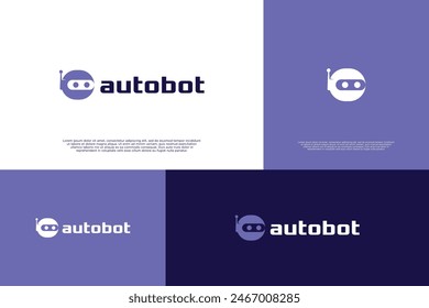 Auto bot logo design. Robot assistance logo