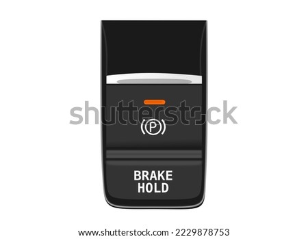 Auto brake hold buttons, electric parking brake, 3d vector rendering
