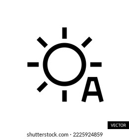 Auto brightness vector icon in line style design for website, app, UI, isolated on white background. Editable stroke. EPS 10 vector illustration.