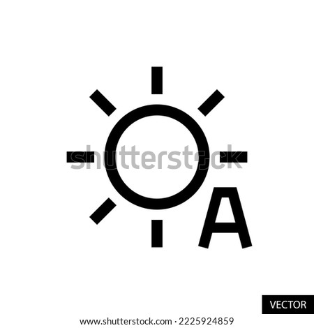 Auto brightness vector icon in line style design for website, app, UI, isolated on white background. Editable stroke. EPS 10 vector illustration.