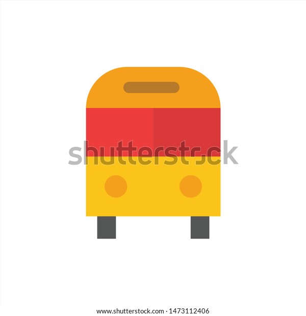 Auto, Bus, Deliver, Logistic, Transport \
Flat Color Icon. Vector icon banner\
Template