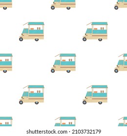 Auto cafe pattern seamless background texture repeat wallpaper geometric vector