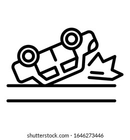 Auto car accident icon. Outline auto car accident vector icon for web design isolated on white background