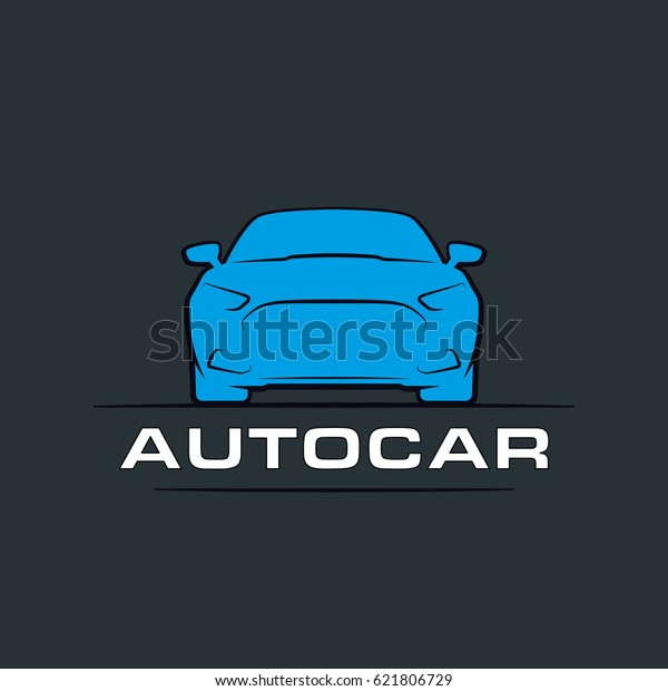 Auto car badge.\
Vehicle prototype icon. Emblem of the machine engine for your\
business. Logo of a motor car for an auto enterprise. Sign a\
automobile front view with your\
text