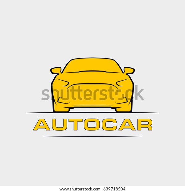 Auto car badge. Vehicle auto prototype icon. Emblem\
of the auto machine engine for your business. Logo of a motor car\
for an auto enterprise. Sign a automobile front view with your\
text