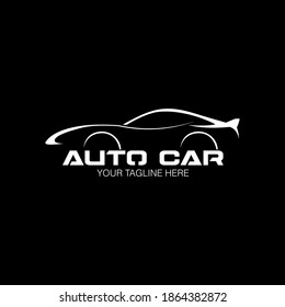 Vorlage für schwarz-weißes Vektorgrafik-Logo von Auto