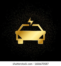 Auto, car, compensation, direct gold, icon. Vector illustration of golden particle background