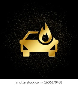 Auto, car, compressive, coverage gold, icon. Vector illustration of golden particle background