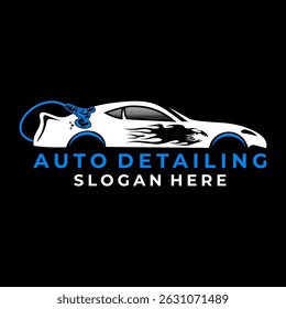 Carro de automóvel detalhando o modelo de vetor de design de logotipo. Carro corpo proteções logotipo vetor