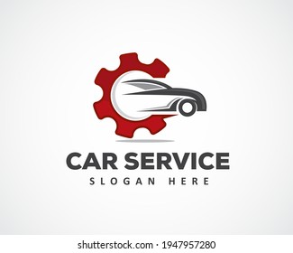 Ilustración de diseño del logotipo de la máquina de reparación automática de coches