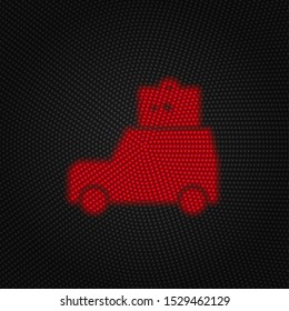 Auto, car, insurance, travel icon, traffic light sign, retro style vector icon. Traffic sign vector icon. Insurance concept vector illustration.