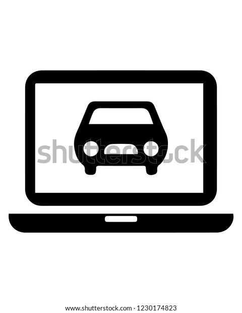 Auto- Car- Laptop-\
Online Service Icon.