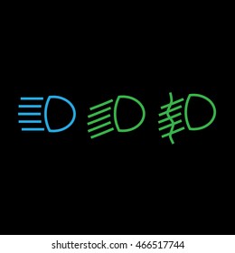 Auto, car light symbol isolated on white background. Vector art.