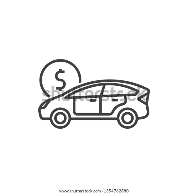 Auto car loan line\
icon.