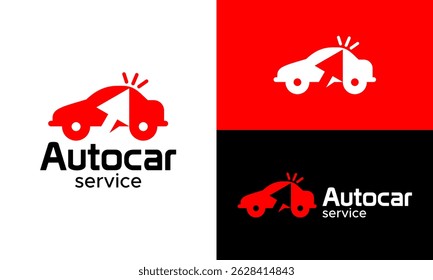 Design do logotipo do carro automático. Automotivo carro conceito vetor design com clique seta símbolo moderno ícone gráfico