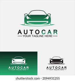 Diseño de logotipo de coche automático con silueta de icono de vehículo deportivo de concepto.Plantilla de diseño de ilustración de vector.
