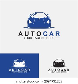 Diseño de logotipo de coche automático con silueta de icono de vehículo deportivo de concepto.Plantilla de diseño de ilustración de vector.