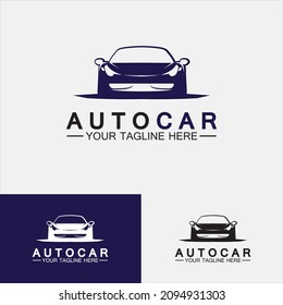 Diseño de logotipo de coche automático con silueta de icono de vehículo deportivo de concepto.Plantilla de diseño de ilustración de vector.