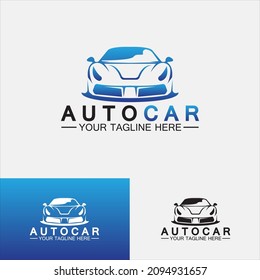 Auto car logo design with concept sports car vehicle icon silhouette.Vector illustration design template.