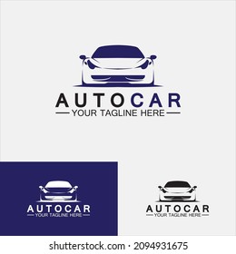 Diseño de logotipo de coche automático con silueta de icono de vehículo deportivo de concepto.Plantilla de diseño de ilustración de vector.