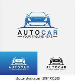 Diseño de logotipo de coche automático con silueta de icono de vehículo deportivo de concepto.Plantilla de diseño de ilustración de vector.