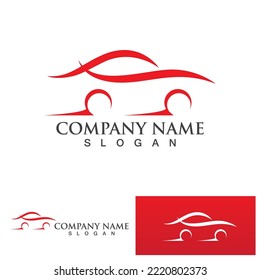 Auto car logo design with concept sports car vehicle icon silhouette.Vector illustration design template.