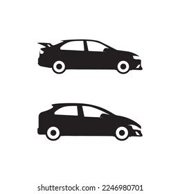 Auto car logo design with concept sports car vehicle icon silhouette.Vector illustration design template.