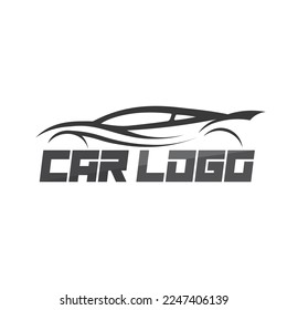 Auto car logo design with concept sports car vehicle icon silhouette.Vector illustration design template.