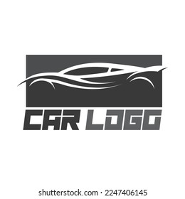 Auto car logo design with concept sports car vehicle icon silhouette.Vector illustration design template.