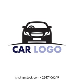 Auto car logo design with concept sports car vehicle icon silhouette.Vector illustration design template.