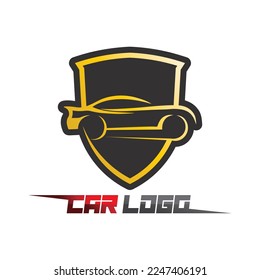 Auto car logo design with concept sports car vehicle icon silhouette.Vector illustration design template.