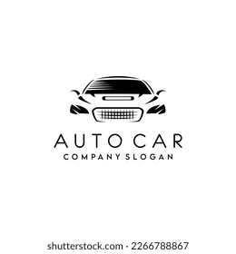 Auto car logo design with concept sports vehicle icon silhouette on white background, vector illustration. Suitable for your design need, logo, illustration, animation, etc.