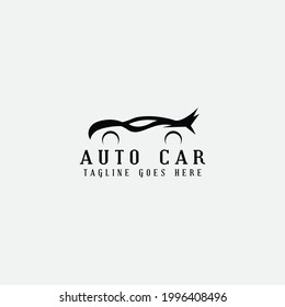 Plantilla de diseño de logotipo de auto. Ilustración del vector