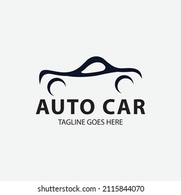 Plantilla de diseño de logotipo de auto. Ilustración del vector