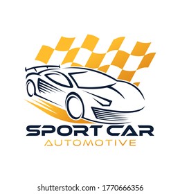 Icono de logotipo de auto Ilustración vectorial. Diseño de silueta de icono del logotipo del vector del vehículo deportivo moderno. Ilustración vectorial del logotipo del automóvil para reparación de coches, concesionario, garaje y servicio.
