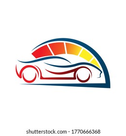 Vorlage für Vektorgrafik-Symbol des Auto Car-Logos. Modernes Sport Car Vektorlogo Symbol Silhouette Design. Auto Car Logo, Vektorgrafik für die Reparatur, den Händler, die Garage und den Service.