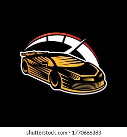 Auto Car Logo icon Vector Illustration template. Modern Sport Car vector logo icon silhouette design. Auto Car logo vector illustration for car repair, dealer, garage and service.