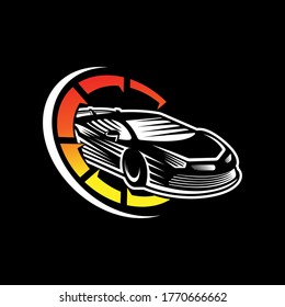 Vorlage für Vektorgrafik-Symbol des Auto Car-Logos. Modernes Sport Car Vektorlogo Symbol Silhouette Design. Auto Car Logo, Vektorgrafik für die Reparatur, den Händler, die Garage und den Service.