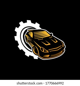 Auto Car Logo icon Vector Illustration template. Modern Sport Car vector logo icon silhouette design. Auto Car logo vector illustration for car repair, dealer, garage and service.