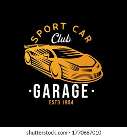 Icono de logotipo de auto Ilustración vectorial. Diseño de silueta de icono del logotipo del vector del vehículo deportivo moderno. Ilustración vectorial del logotipo del automóvil para reparación de coches, concesionario, garaje y servicio.