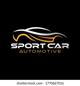Icono de logotipo de auto Ilustración vectorial. Diseño de silueta de icono del logotipo del vector del vehículo deportivo moderno. Ilustración vectorial del logotipo del automóvil para reparación de coches, concesionario, garaje y servicio.