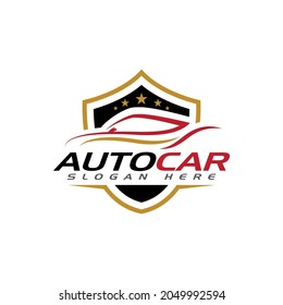 Diseño de icono de ilustración de vectores de plantillas de logotipos de coches automáticos