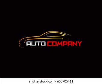 Auto car Logo Template vector icon Silver and red colors


