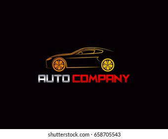Auto car Logo Template vector icon Silver and red colors


