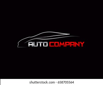 Auto car Logo Template vector icon Silver and red colors


