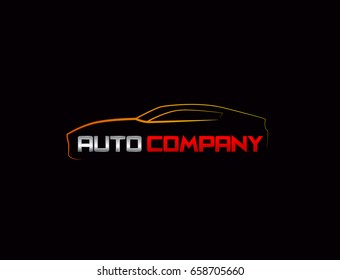 Auto car Logo Template vector icon Silver and red colors


