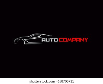 Auto car Logo Template vector icon Silver and red colors


