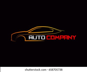 Auto car Logo Template vector icon Silver and red colors


