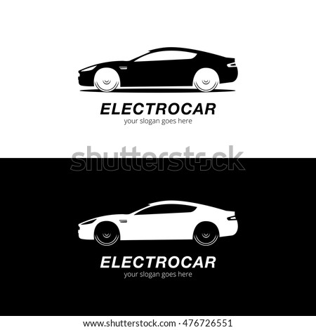 Auto Car logo vector silhouette. Automotive company logotype vector design concept with sports car silhouette - Black-White.